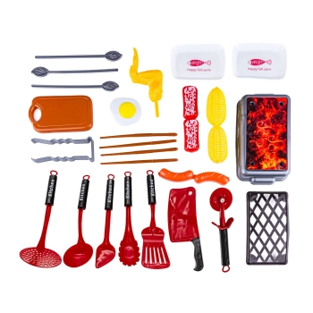 CZERWONY Zestaw Kuchenny Do Gotowania, Garnek, Czajnik, Patelnia, Akcesoria