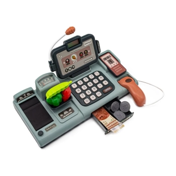 Edukacyjna sklepowa kasa fiskalna - mikrofon, waga, koszyk, akcesoria Przecena 3