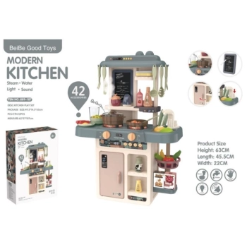 Multifunkcyjna Kuchnia Z Lodówką I Płytą Gazową, Beżowo-Szara Przecena 5