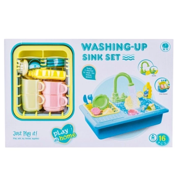 Zlewozmywak Z Kranem, Zlew Do Mycia Naczyń + Akcesoria NIEBIESKI