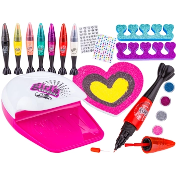 Zestaw do stylizacji paznokci, Manicure, Lakiery, Suszarka + Akcesoria