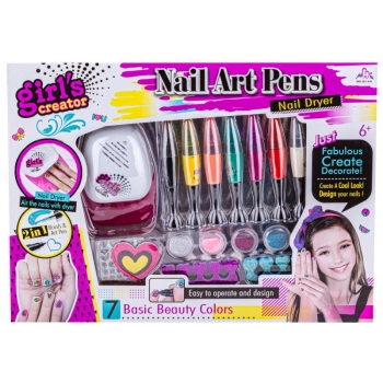 Zestaw do stylizacji paznokci, Manicure, Lakiery, Suszarka + Akcesoria