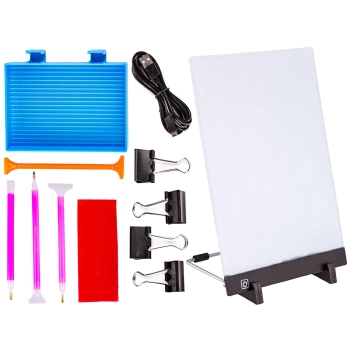Podświetlana Tablica LED, Tablet, Deska Kreślarska, Kalka, Regulowany Stojak, Do Haftu, Diamond Painting Haft Diamentowy