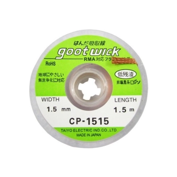 Plecionka Lutownicza, Taśma Ssąca Do Lutowania Rozlutowywania, Goot Wick 1,5m CP-1515