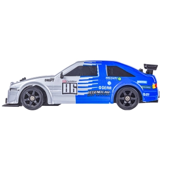 DUŻY Samochód Do Driftu Auto RC Drift 1:16 2,4 GHz PARA DYM Srebrna Toyota 4WD LED