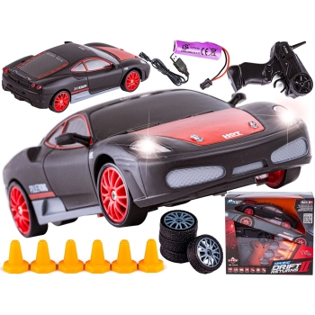 Samochód Do Driftu, Auto RC Drift 1:24 2,4 GHz 4WD CZERWONO-CZARNE FERRARI