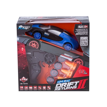 Samochód Do Driftu, Auto RC Drift 1:24 2,4 GHz 4WD CZARNO-NIEBIESKIE BUGATTI
