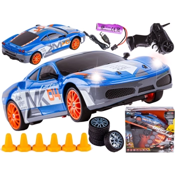 Samochód Do Driftu, Auto RC Drift 1:24 2,4 GHz 4WD NIEBIESKIE FERRARI