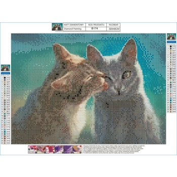 Haft Diamentowy, Obraz, Mozaika Diamentowa Diamond Painting, KOTY 40x30cm