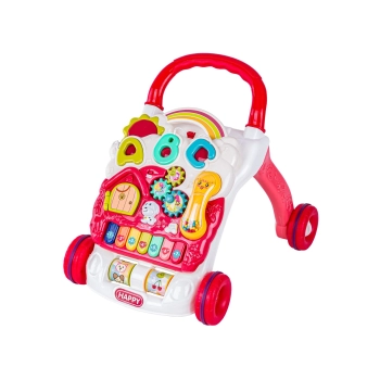 Edukacyjny Chodzik dla dzieci, Jeździk Muzyczny, Pchacz Czerwony