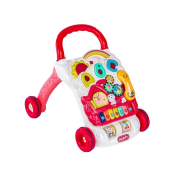 Edukacyjny Chodzik dla dzieci, Jeździk Muzyczny, Pchacz Czerwony