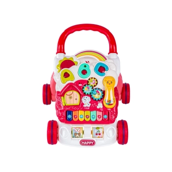 Edukacyjny Chodzik dla dzieci, Jeździk Muzyczny, Pchacz Czerwony