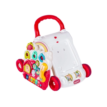 Edukacyjny Chodzik dla dzieci, Jeździk Muzyczny, Pchacz Czerwony
