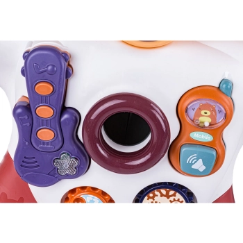 Chodzik Edukacyjny 3w1 Pchacz Hulajnoga Jeździk Brązowy