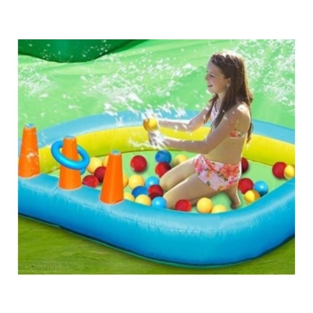 Dmuchaniec Zamek Wodny Dmuchany HappyHop Słoneczna Oaza 7 In 1