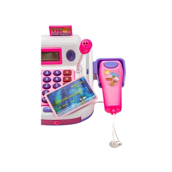 Edukacyjna kasa sklepowa- kalkulator, mikrofon, akcesoria