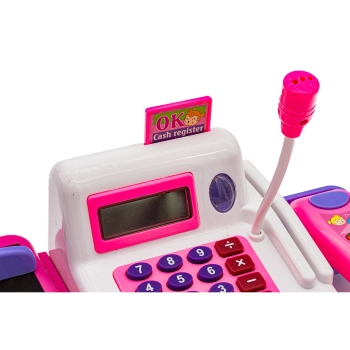 Edukacyjna kasa sklepowa- kalkulator, mikrofon, akcesoria
