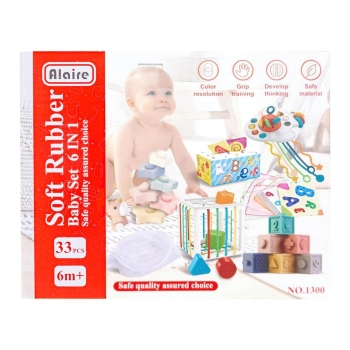 Zabawki Sensoryczne Miękkie klocki 6w1, Gryzak, Sensoryczna Wieża Karty Dla Dzieci