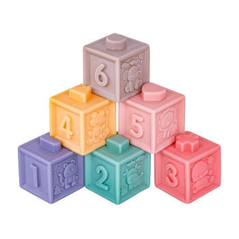 Zabawki Sensoryczne Miękkie klocki 6w1, Gryzak, Sensoryczna Wieża Karty Dla Dzieci