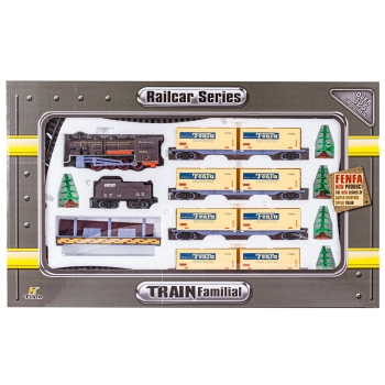 Realistyczna Kolejka Fenfa - Parowóz + Wagony Towarowe