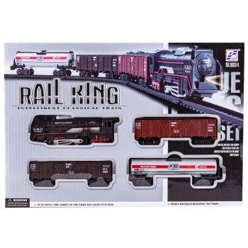 Elektryczna Kolejka - Parowóz + 3 Wagony