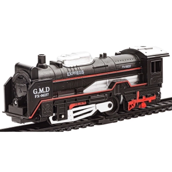 Kolejka rail king Parowóz + 3 Wagony