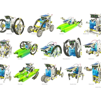 Edukacyjny Zestaw Solarny Robot 14w1 - Pies, Łódka Itp