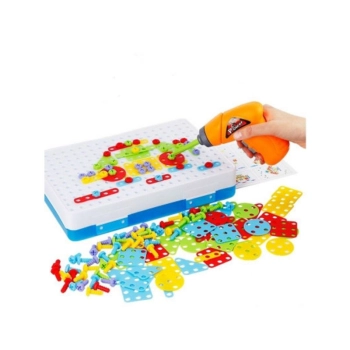 Edukacyjna Układanka,Puzzle,Klocki Kreatywna Mozaika, Wkrętarka 151 El Zestaw Konstrukcyjny