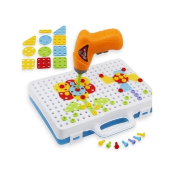 Edukacyjna Układanka,Puzzle,Klocki Kreatywna Mozaika, Wkrętarka 151 El Zestaw Konstrukcyjny