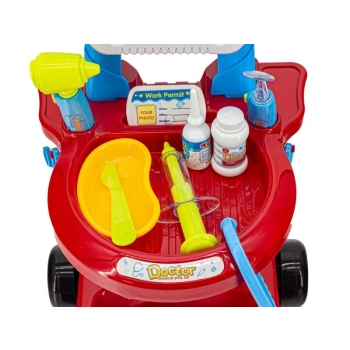 Wózek Lekarski Z Akcesoriami, Zestaw Doktora Czerwony Przecena 2