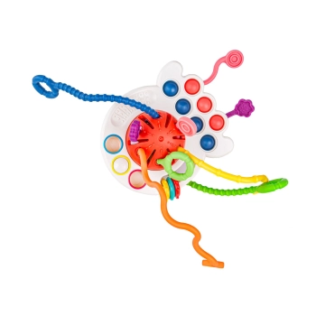 Ośmiornica Sensoryczna wielofunkcyjna zabawka dla dzieci Gryzak 4w1 edukacyjna + akcesoria