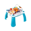 Edukacyjny Interaktywny Stolik Dla Dzieci 2w1 POJAZDY Pianinko Rakieta Akcesoria Niebieski