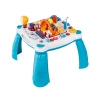 Edukacyjny Interaktywny Stolik Dla Dzieci 2w1 POJAZDY Pianinko Rakieta Akcesoria Niebieski