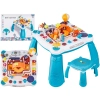 Edukacyjny Interaktywny Stolik Dla Dzieci 2w1 POJAZDY Pianinko Rakieta Akcesoria Niebieski