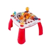 Edukacyjny Interaktywny Stolik Dla Dzieci 2w1 POJAZDY Pianinko Rakieta Akcesoria Czerwony