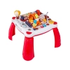 Edukacyjny Interaktywny Stolik Dla Dzieci 2w1 POJAZDY Pianinko Rakieta Akcesoria Czerwony