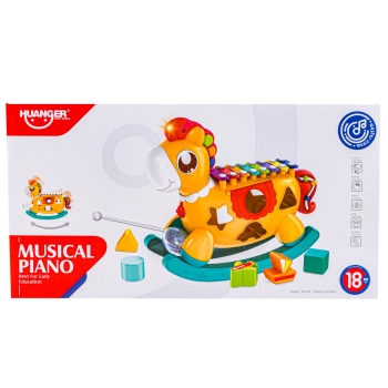 Edukacyjny Konik Na Biegunach Interaktywny Sorter, Cymbałki, Klocki, Melodie