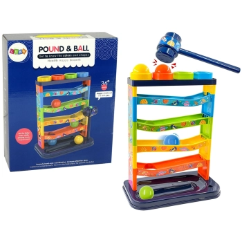 Zjeżdżalnia z piłeczkami Młotek Zbijak Tor Kulkowy Kulodrom Zabawka interaktywna Pound & Ball Przecena 1