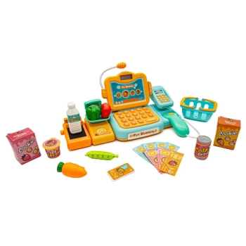 Edukacyjna sklepowa kasa fiskalna - mikrofon, waga, czytnik, akcesoria