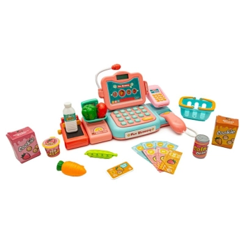 Edukacyjna sklepowa kasa fiskalna - mikrofon, waga, czytnik, akcesoria