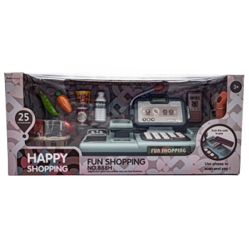 Edukacyjna sklepowa kasa fiskalna - mikrofon, waga, koszyk, akcesoria