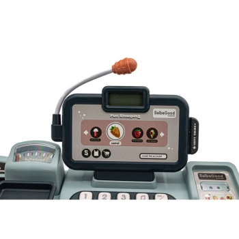 Edukacyjna sklepowa kasa fiskalna - mikrofon, waga, koszyk, akcesoria