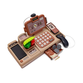 Edukacyjna sklepowa kasa fiskalna - mikrofon, waga, koszyk, akcesoria