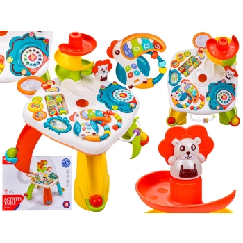 Edukacyjny Interaktywny Stolik Dla Dzieci, Zjeżdżalnia, Grzechotka, Melodie, Piłki