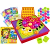 Edukacyjna Guzikowa Układanka, Puzzle, Mozaika, Plansze + Kolorowe Guziczki Klocki