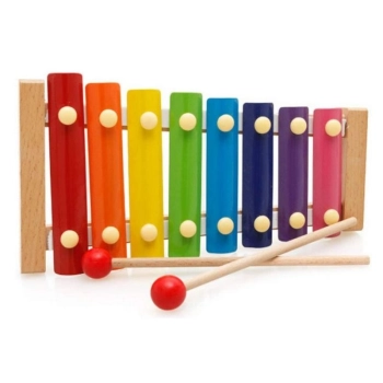 Cymbałki Drewniane + Pałeczki, Ksylofon Dla Dzieci