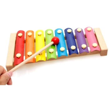 Cymbałki Drewniane + Pałeczki, Ksylofon Dla Dzieci