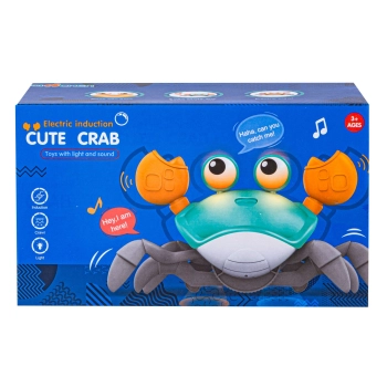 Uciekający Pełzający Krab, Interaktywna Zabawka, Świeci, Gra melodie Robot NIEBIESKI