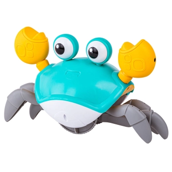 Uciekający Pełzający Krab, Interaktywna Zabawka, Świeci, Gra melodie Robot NIEBIESKI