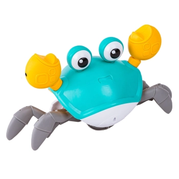 Uciekający Pełzający Krab, Interaktywna Zabawka, Świeci, Gra melodie Robot NIEBIESKI